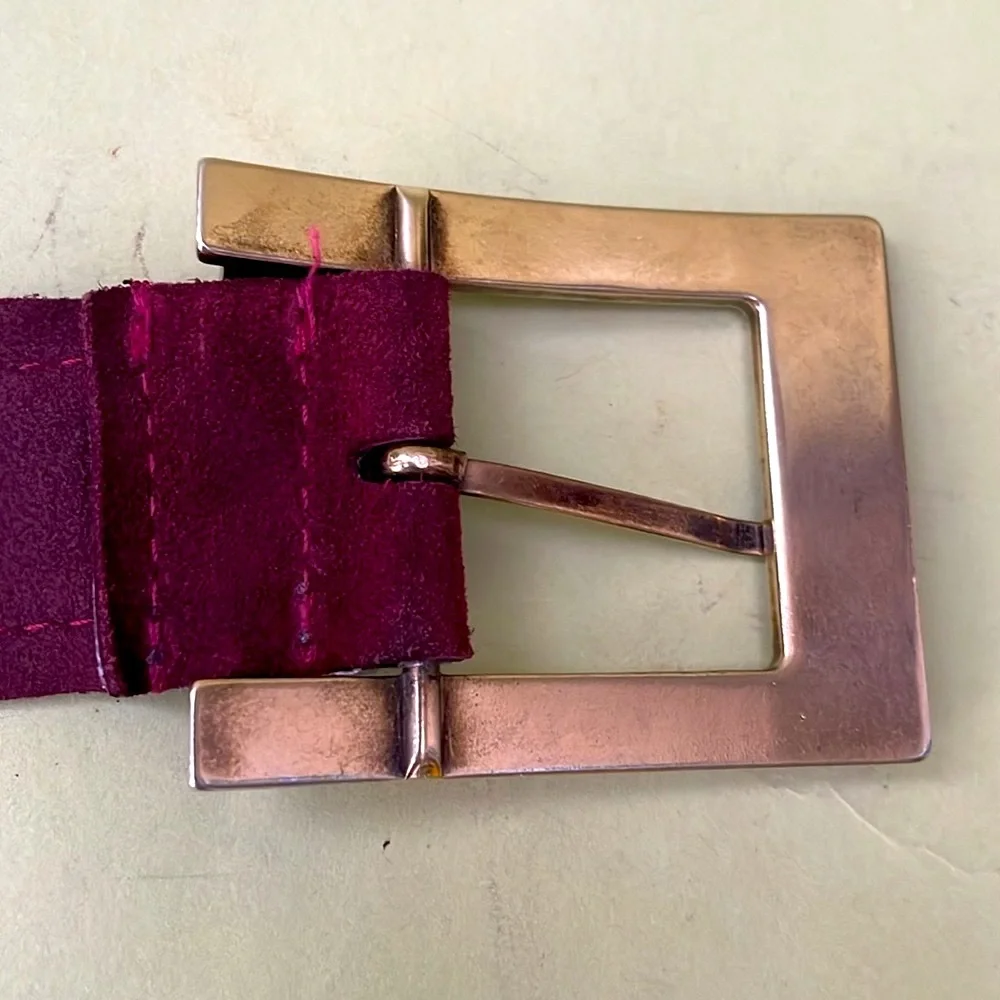 Vintage burgundy/pink Dolce & Gabbana leather/canvas large belt